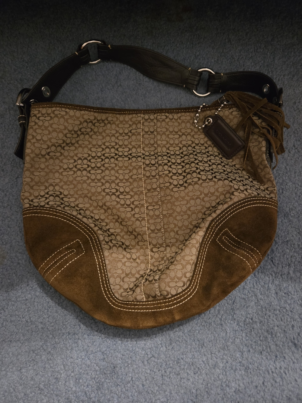 Coach Chocolate Brown Suede Soho Hobo Y2k